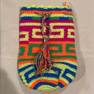 Mini Wayuu tribe mini water bottle bag for little girl hand made crossbody new